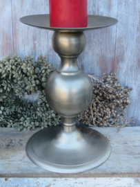 Zeer grote oude zilver metalen kandelaar - 40 cm hoog (prijs per stuk)