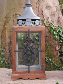 VERKOCHT Grote vintage lantaarn windlicht, 80 cm hoog