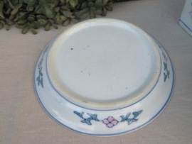 VERKOCHT Vintage Chinsese aardewerk bloempot plantenpot met onderschaal