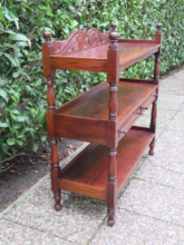 VERKOCHT Grote antieke Engelse mahonie open kast etagere "what not"