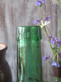 VERKOCHT Vintage groene glazen fles gistfles Viresa - 30 cm hoog