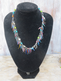 VERKOCHT Vintage halsketting multicolour