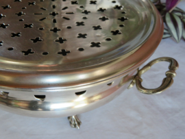 VERKOCHT Verzilverd rechaud / schotelwarmer
