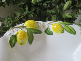 VERKOCHT Vintage witte aardewerk fruittest met onderschaal - Made in Italy