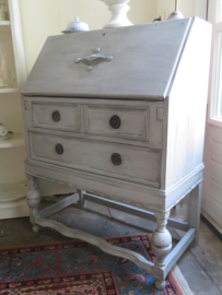 VERKOCHT Landelijk brocante antieke secretaire klepbureau