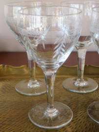 VERKOCHT Oude kristallen wijnglazen voor rode wijn - set van 6
