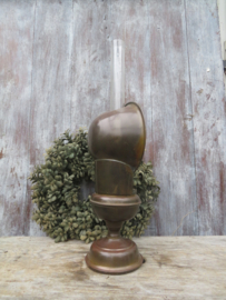 VERKOCHT Antieke koperen olielamp