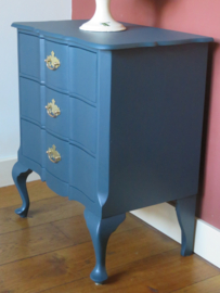 VERKOCHT Oud donkerblauw ladekastje ladenkast ladekast