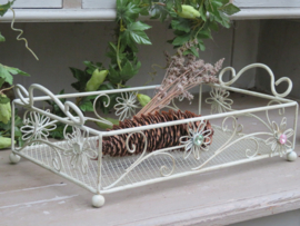 VERKOCHT Brocante Frans metalen mandje