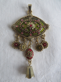 VERKOCHT Vintage goud metalen hanger