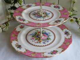 VERKOCHT Etagere 3-laags Royal Albert Lady Carlyle, 36 cm hoog