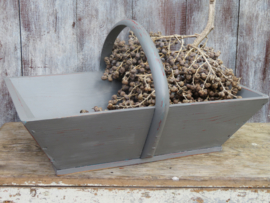 VERKOCHTBrocante Franse houten plukmand, 40 cm