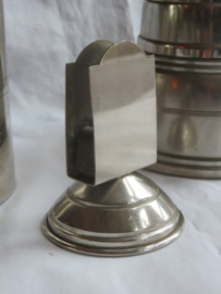 VERKOCHT Deco zilverkleurige metalen luciferhouder