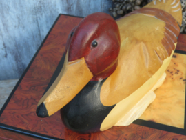 VERKOCHT Brocante houten lokeend
