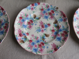 VERKOCHT Set van 6 borden Johnson Bros - Chicken Chintz - 20 cm