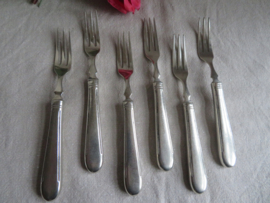 VERKOCHT Art Deco verzilverde fruitvorkjes Gero 90 - set van 6 stuks