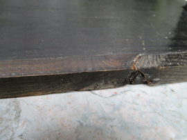 VERKOCHT Antiek houten bordenrek