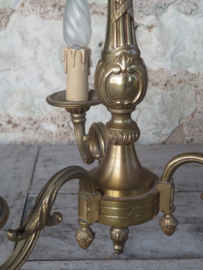 Oude Franse bronzen hanglamp kroonluchter - 3-lichts