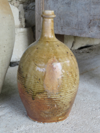 VERKOCHT Antieke Franse gres kruik in flesvorm - 32 cm hoog