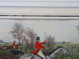 Antiek Engels jachttafereel vossenjacht - H. Alken en J. Harris - 54x47 cm