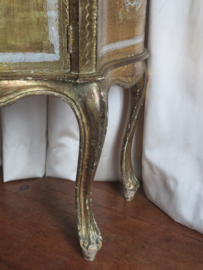 VERKOCHT Brocante Italiaans Florentijns kastje goud