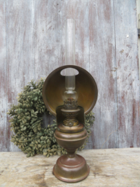 VERKOCHT Antieke koperen olielamp