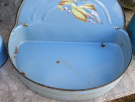 VERKOCHT Oude Franse emaille waterbak