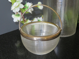 verkocht* Oude antieke suikerpot van Fries draadglas, 1860-1920
