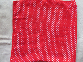 VERKOCHT Vintage vierkante sjaal rood met witte stippen - 68 x 68 cm