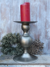 Zeer grote oude zilver metalen kandelaar - 40 cm hoog (prijs per stuk)