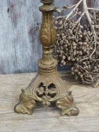 VERKOCHT Brocante koperen kandelaar kerkkandelaar - 50 cm