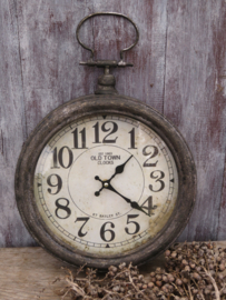 VERKOCHT Brocante metalen wandklok Old Town Clocks 1863 - 30 cm