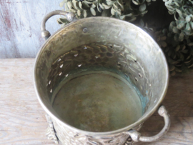 Oude zilver metalen Indiase pot vaas