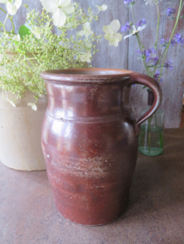 Oude Franse bruine greskan grespot - 23 cm (artikelnr. 120)
