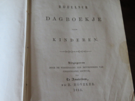 VERKOCHT Antiek Bijbelsch Dagboekje voor Kinderen uit 1853