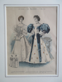 Antieke modeprent La Saison 1896 - 52 x 40 cm
