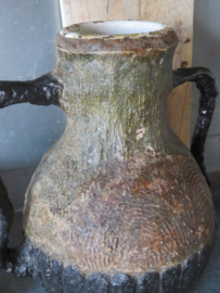 VERKOCHT Antieke Afrikaanse stenen kruik vaas - 34 cm