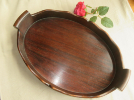 Antiek mahonie gekuipt dienblad - 49 x 33 cm