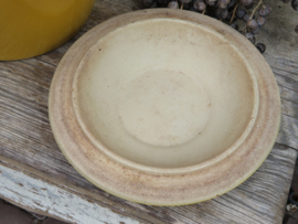 VERKOCHT Franse mosterdgele aardewerk azijnpot  grespot zuurpot met kraantje