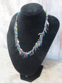 VERKOCHT Vintage halsketting multicolour