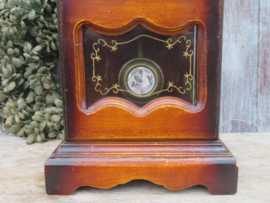 Vintage Franse staande klok in houten kast - 45 cm hoog