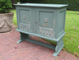 VERKOCHT Oud brocante groen kastje