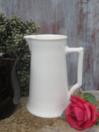 Oude witte aardewerk kan waterkan - 21 cm