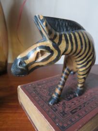 Afrikaanse houten zebra  - handgemaakt en handgeschilderd