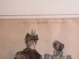 Antieke modeprent La Saison 1895 - 52 x 40 cm