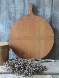 VERKOCHT Oude ronde houten broodplank snijplank - 39 cm