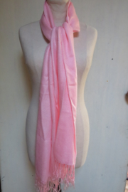Vintage effen roze sjaal - 180 x 35 cm