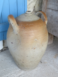 VERKOCHT Grote antieke Franse gres kruik  - 46 cm hoog