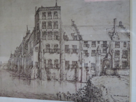 VERKOCHT Oude prent Buitenhof Den Haag 