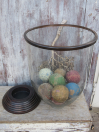 Groot vintage PTMD glazen windlicht - 40 cm hoog